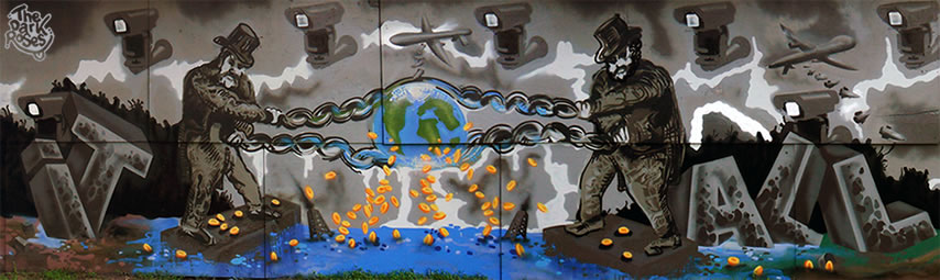 Detail: What Is It All About? made by Avelon 31, DoggieDoe, Jem, More and Motus - The Dark Roses - Roskilde Festival, Roskilde, Denmark 2-5. July 2012